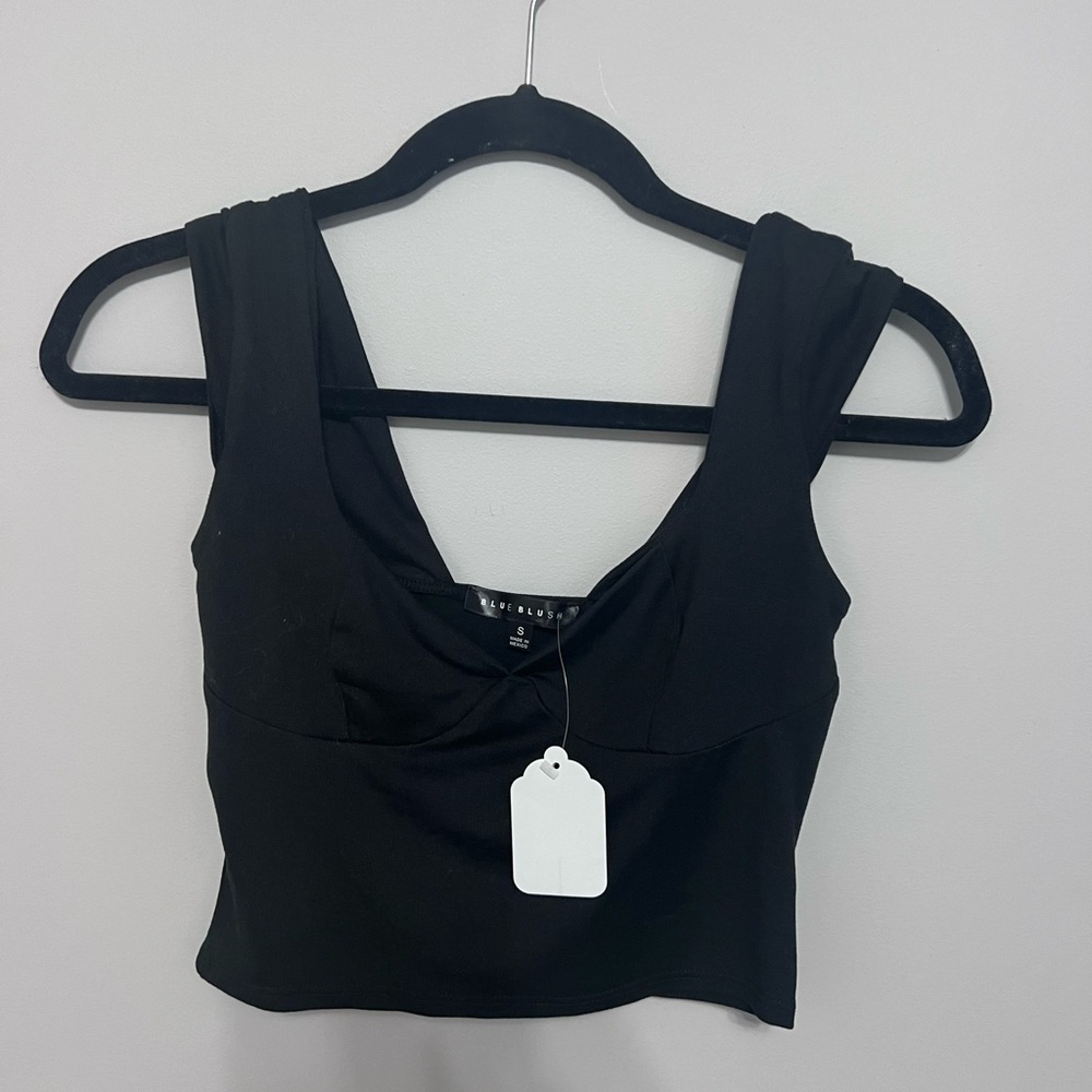 NWT | Blue Blush Black Knit Top, Size S